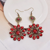 (Buy 1 Get 2) Women Fashion Vintage Bohemian Imitation Gemstones Flower Dangle Earrings