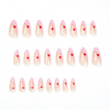 ( Buy 1 Get 2 ) Valentine Day Women Fashion Pink Edge Red Little Love Wearable False Nails