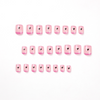 ( Buy 1 Get 2 )Valentine Day Women Fresh Little Love Pink Geometric Line Detachable False Nails