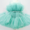 Kids Toddler Girls Fashion Party Cute Sweet Solid Color Bow Pleated Sleeveless Mesh Party Tutu Dress