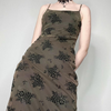 Women Summer Personality Style Dark Printed Long Sling Dress