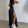 Women Fashion Sexy Edgy Slit Denim Pants