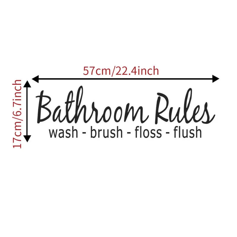 (Buy 1 Get 2) English Carved Bathroom Rules Bathroom Toilet Wall Decoration Stickers