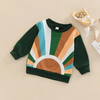 Kids Toddler Girls Boys Spring Autumn Fashion Casual Colorblock Round Neck Long Sleeve Sweatshirts