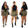 Fashion Casual Summer Women Camouflage Overlap Shorts