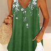 Women'S Loose V-Neck Sleeveless Floral Print Fashion Casual Top Tank