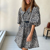 Women Fashion Loose Leopard Printed Dress