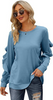 Autumn Winter Women Casual Round Neck Long Sleeve Ruffled Sweatshirt