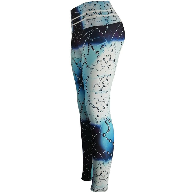 Unique Water Droplets Print High-Waisted Sports Yoga Pants