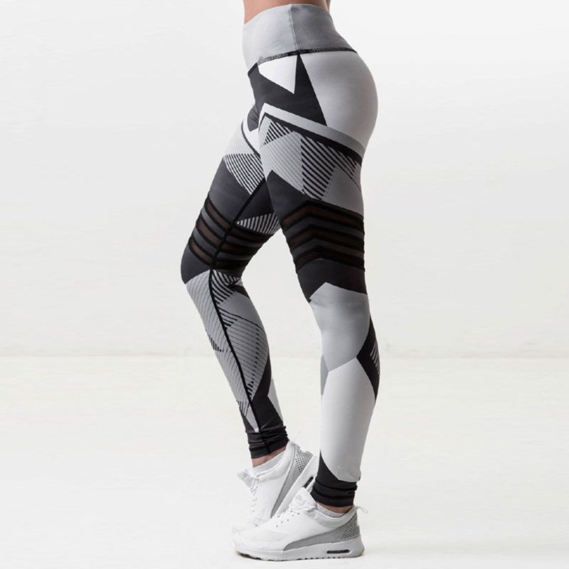 Geometric Print Fitness Sports High-Waisted Leggings Pants