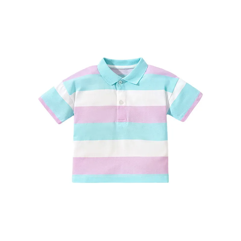 Children Kids Baby Fashion Boys Casual Basic Short Sleeve Stripe Print Polo T-Shirt