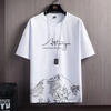 Men'S Casual Snow Mountain Graphic Print Short-Sleeved T-Shirt And Shorts Set