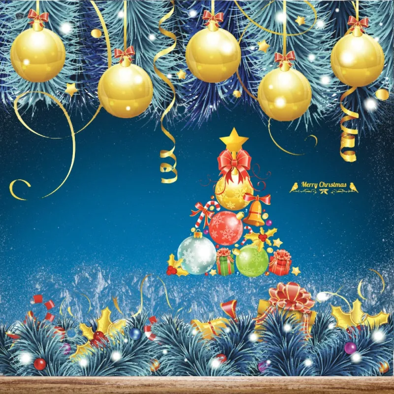 Christmas Decoration Supplies Shopping Mall Window Removable Anti-Self-Adhesive Wall Stickers