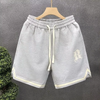 Men Casual Embroidered Waffle Sports Loose Shorts