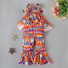 Toddlers Newborn Baby Fashion Girls Casual Basics Sleeveless Backless Bohemian Geometric Print Jumpsuit