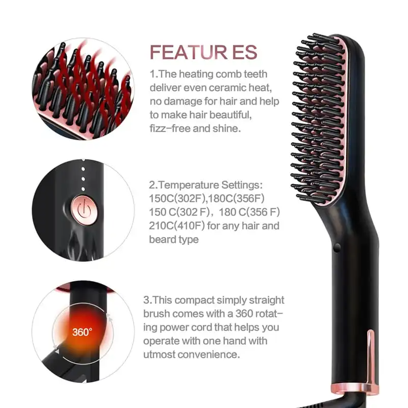 (Buy 1 Get 1) Three In One Multifunctional Hair Straightener Comb