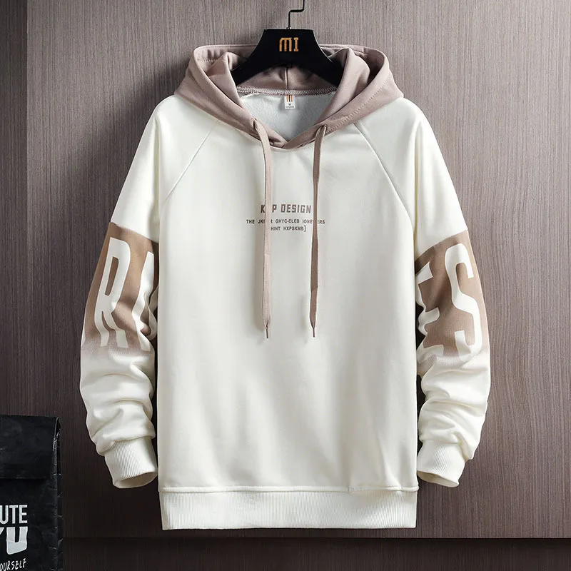 Men Casual Letter Print Loose Hoodies