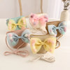 Fashion Bow Design Kids Girls Straw Woven Hat And Bag Set