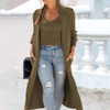 Women Casual Classic Autumn Winter Cardigan Trench Coat Knitted Loose Sweater Two-Piece Solid Color Set