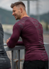 Men Casual Solid Color Quick-Drying Tight-Fitting Long-Sleeved Sports T-Shirt