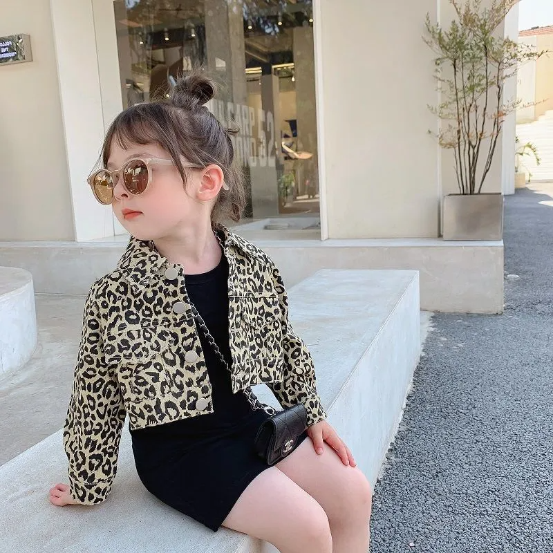 Children Kids Toddler Leopard Girls Long-Sleeved Coat