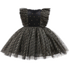 Kids Toddler Girls Fashion Party Cute Sweet Solid Color Sequins Pleated Sleeveless Mesh Party Tutu Dress