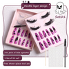 Women Multi Layer Thick Messy False Eyelashes Halloween Skull False Nail Set