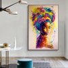 (Buy 1 Get 1) Fashion African Black Girl Graffiti Canvas Decoration Painting Core Living Room Decoration