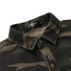 Men Fashion Lapel Long Sleeve Camouflage Denim Shirt