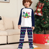 Cartoon Cute Christmas Tree Print Round Neck Long Sleeve Home Parent-Child Pajamas Set