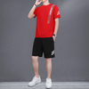 Men Casual Round Neck Short-Sleeved Large Size Loose T-Shirt And Shorts Two-Piece Set