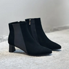 Women Fashion Simple Color Suede Pointed Toe Short Chelsea Boots