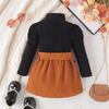 Toddler Girls Fashion Casual Solid Color Long Sleeve Turtle Neck Sweater Corduroy Skirt Sets