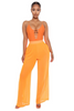 Solid Color Women Sexy Solid Mesh See-Through Casual Wide-Leg Pants