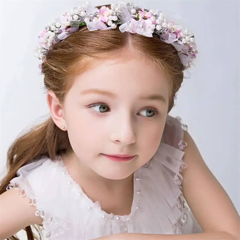 Girls Sweet Flower Pearl Decoration Hair Accessories