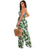 Women Print Tube Top Lace Wide Leg Jumpsuit