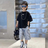 Boys Fashion Letter Ink Painting Casual T-Shirt