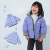 Kids Casual Basic Long Sleeve Zipper Plaid Double-Sided Down Jacket