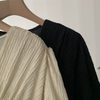 Fashion Elegant Women V-Neck Solid Color Bubble Short-Sleeved Mid-Length Defined Waist Dress