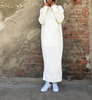 Women Ramadan /Eid Loose Casual Solid Color Knitted Hooded Long Sleeve Sweatshirt Plus Size Dress