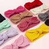 Kids Simple Solid Color Rabbit Ears Stretch Knitted Headband