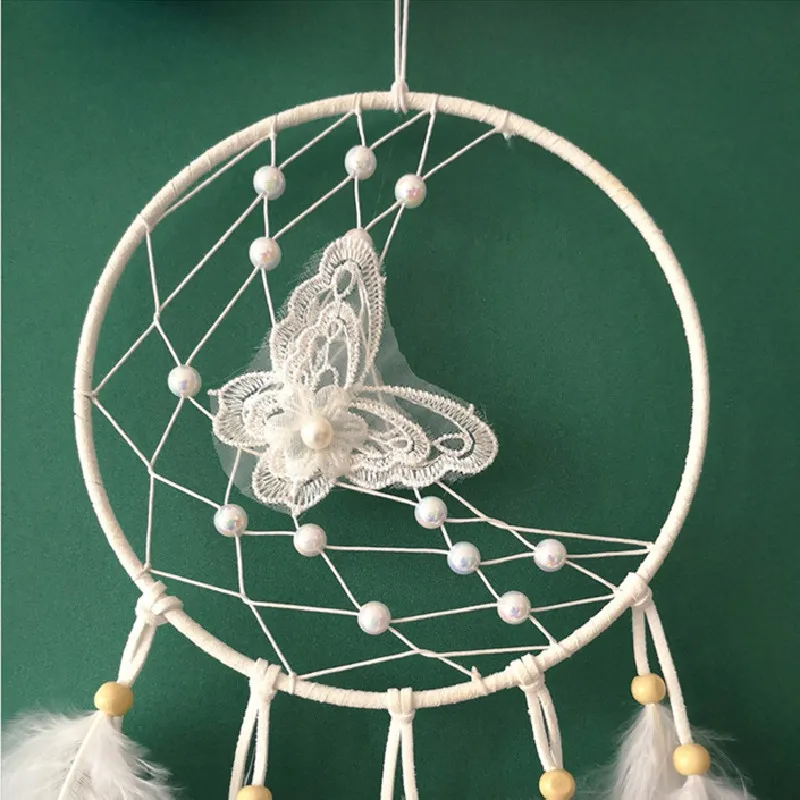 (Buy 1 Get 1) White Butterfly Dream Catcher Feather Pendant Wind Chimes