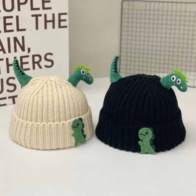 (Buy 1 Get 1) Kids Autumn Winter Casual Cute Cartoon Dinosaur Knitwear Hat