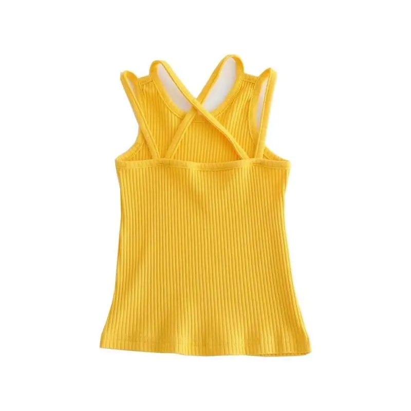 (Buy 1 Get 1) Children Kids Baby Fashion Girls Sleeveless Solid Color Basic Top Vest