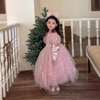 Kids Toddler Girls Sequins Mesh Long Sleeve Party Tutu Princess Dress