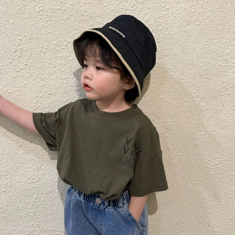 Children Kids Baby Fashion Girls Boys Casual Short Sleeve Letter Print T-Shirt