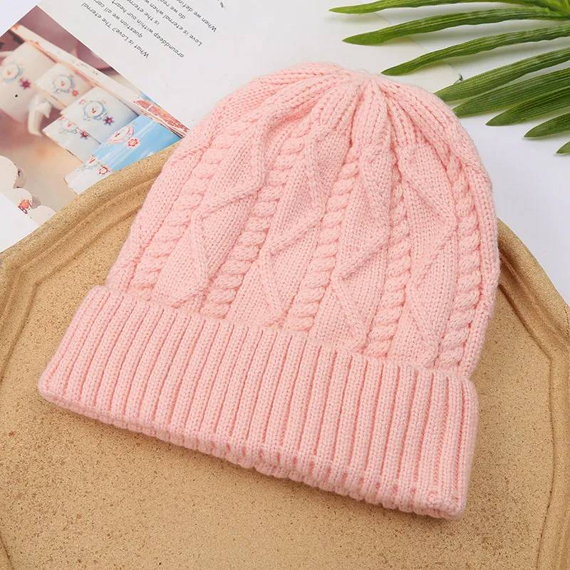 (Buy 1 Get 1) Autumn And Winter Neutral Simple Solid Color Warm Knitted Hat