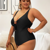 Women'S Solid Color Strap High Waist Sexy Plus Size One Piece Swimsuit