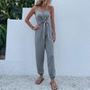 Women One Piece Sling Solid Color Jumpsuit