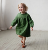 (Buy 1 Get 2) Girls Basic Stringy Selvedge Round Neck Long Sleeve Solid Color Casual Dress